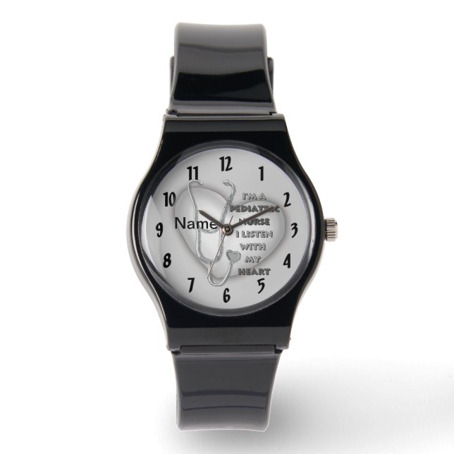 Grå Hjärtat Barnsköterska Armbandsur (Framsida)