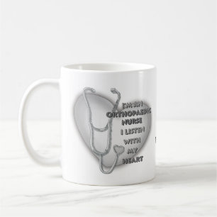 Grå Hjärtat Ortopedisk Sjuksköterska Kaffemugg