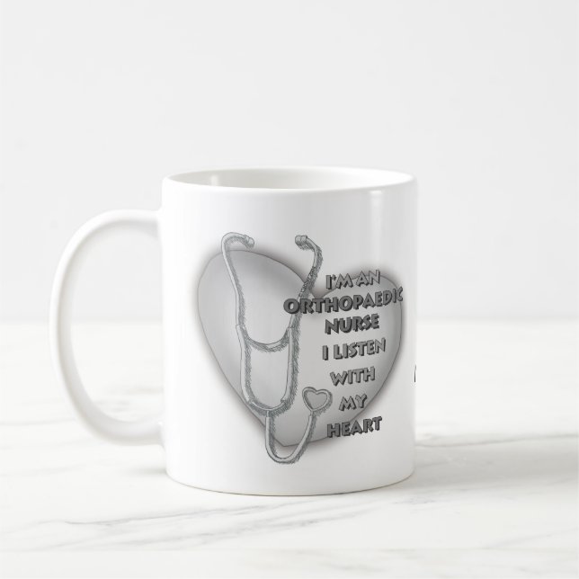 Grå Hjärtat Ortopedisk Sjuksköterska Kaffemugg (Vänster)