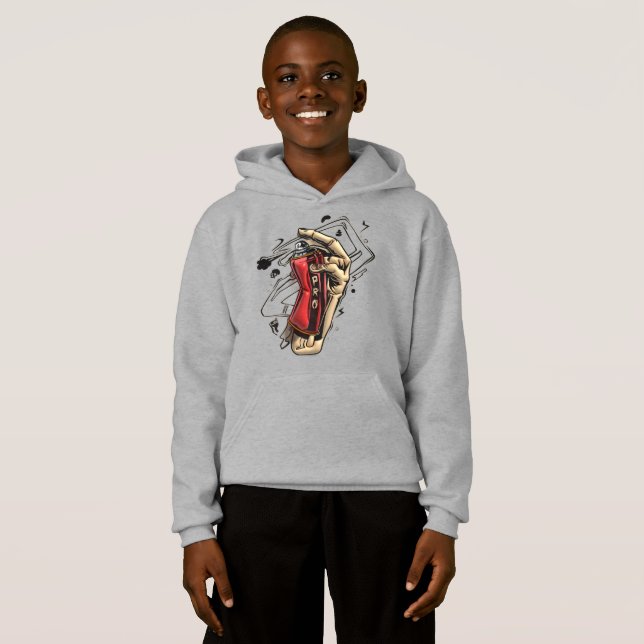 Grå hoodie för män och kvinnor | Stylig och bekväm T Shirt (Hel framsida)
