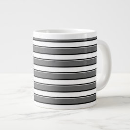 Grå horisontella ränder på vit kaffemugg jumbo mugg