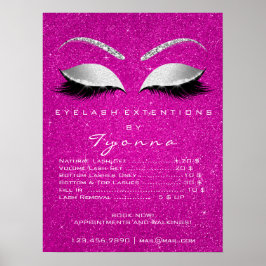 Grå Hot Pink Guld Makeup Artist Ögonfransar Prisli Poster