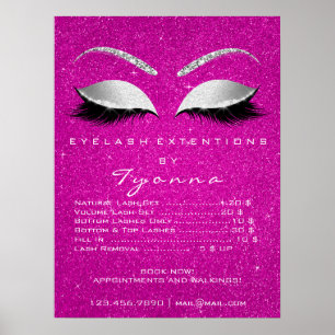 Grå Hot Pink Guld Makeup Artist Ögonfransar Prisli Poster