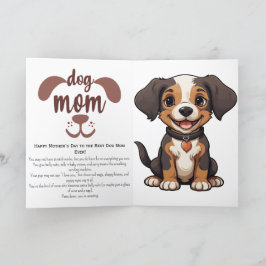 Grå hundmamma mors dag-kort helgkort
