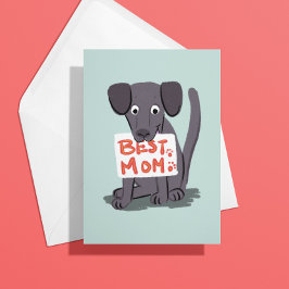 Grå hundmamma Mors dag-kort Kort