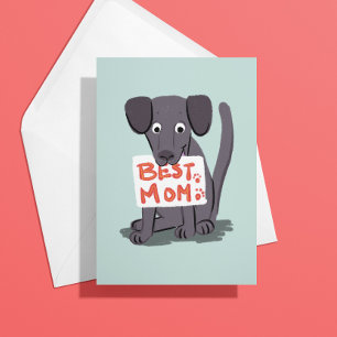 Grå hundmamma Mors dag-kort Kort