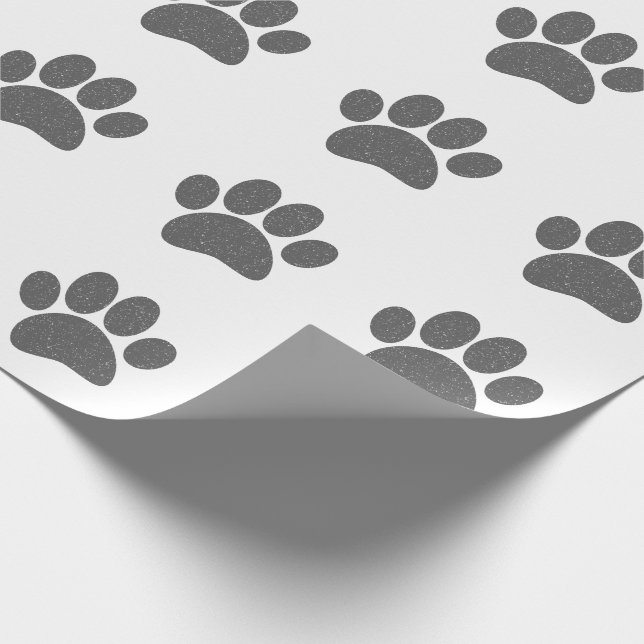Grå hundtavla tryckt på gammalt papper presentpapper (Hörn)