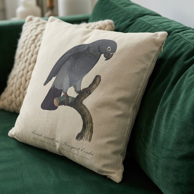 Grå Jaco / Timneh Grå Jaco papegoja   Kudde (Timneh African Grey Parrot, Psittacus Timneh. Throw Pillow)