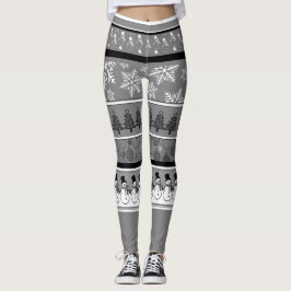 Grå julklänningsbyxor leggings