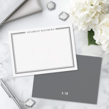 Grå Kant Minimalistisk Namnmonogram