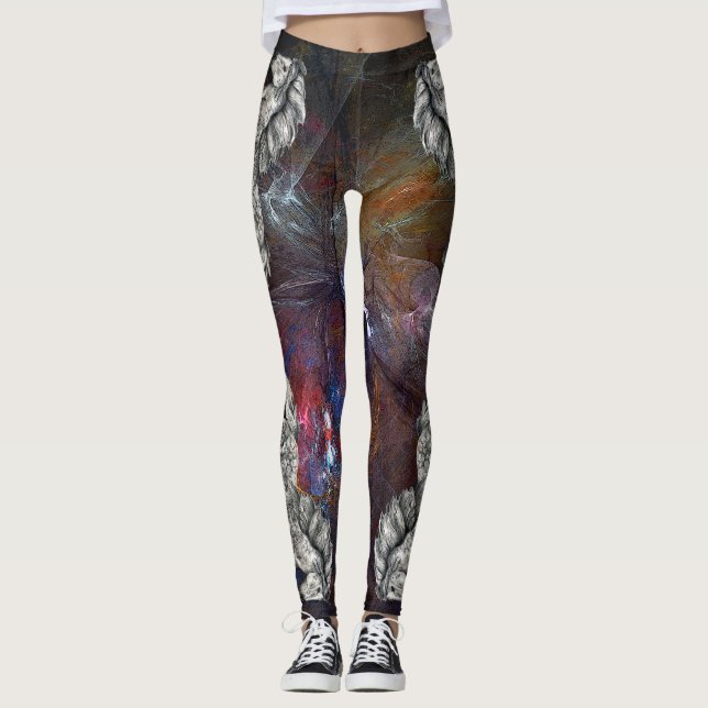Grá karismatisk Nebula Leggings (Framsida)