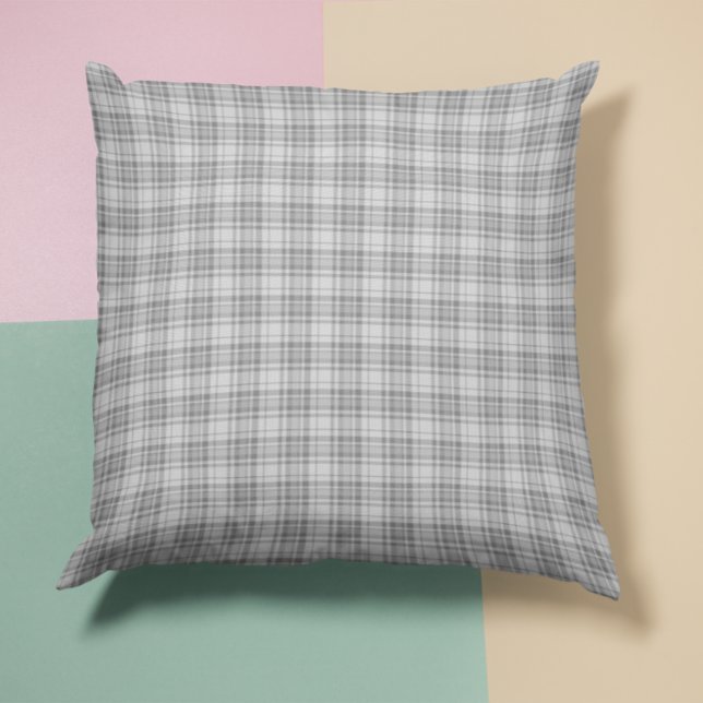 Grå Karo Kudde (Gray Plaid Throw Pillow)