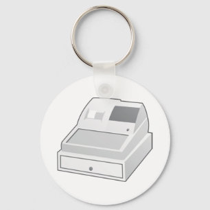 Grå Kassaregister Minimalistisk Detaljhandel Nyckelring