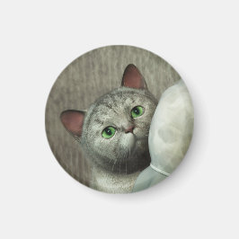 Grå Katt 1 Magnet