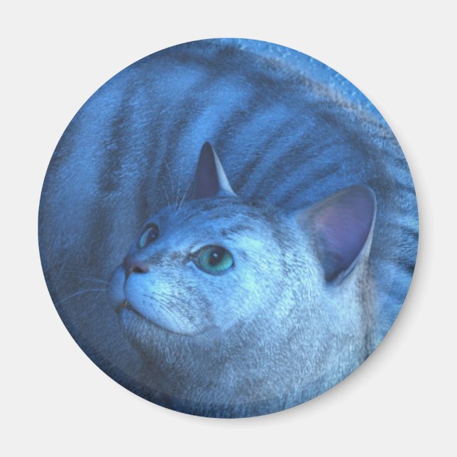 Grå Katt 4 Magnet (Framsidan)