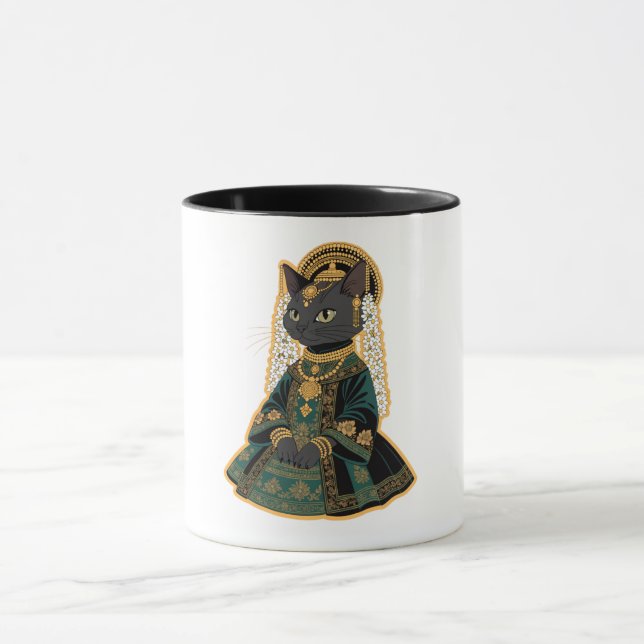 Grå Katt Bröllopsgudinna Kaffe Mugg (Center)