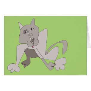 Grå katt hälsningskort