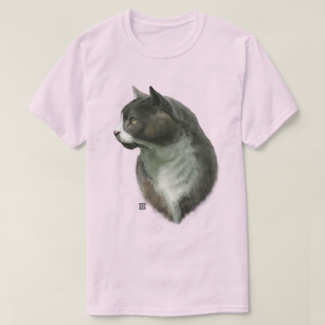 Grå Katt T Shirt (Design framsida)