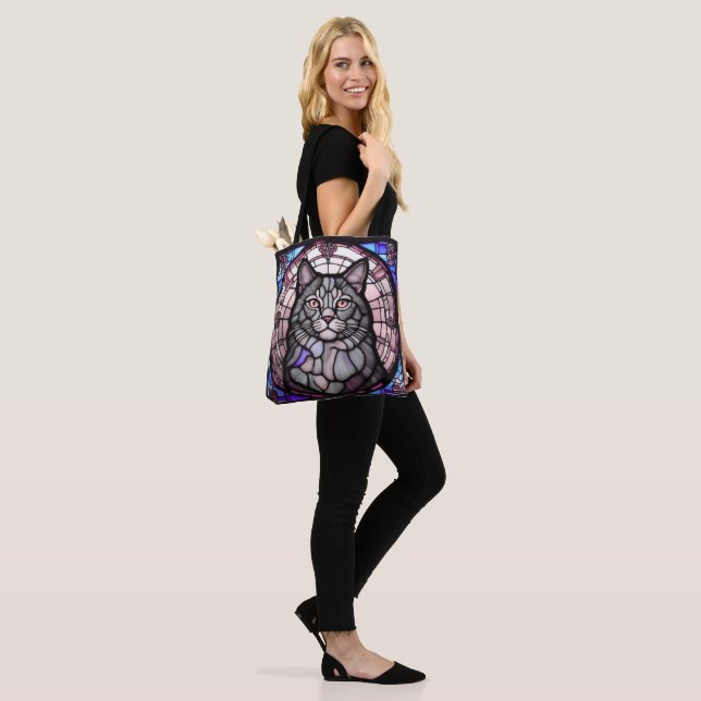 Grå katt  tygkasse (På modell)