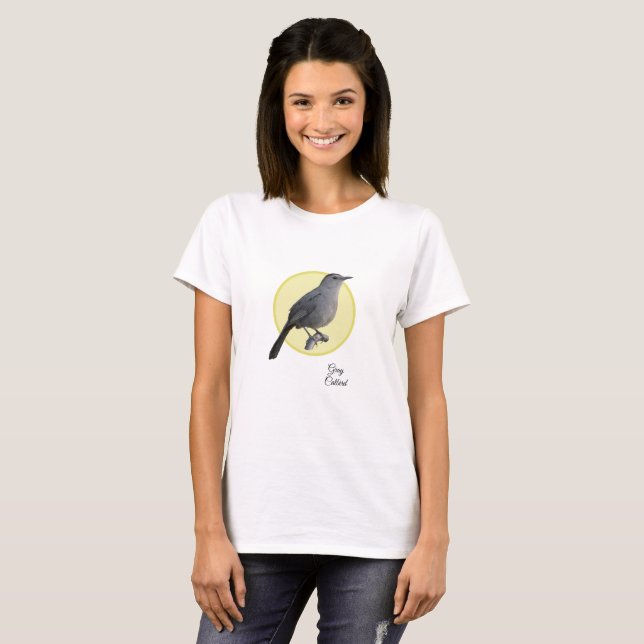 Grå kattfågel t shirt (Hel framsida)