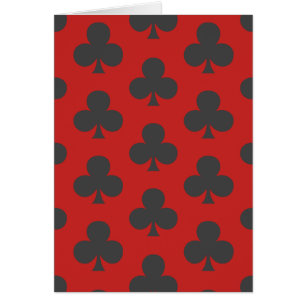 Grå Klöver Klubbar Färg Poker Spel Välkomstkort Hälsningskort