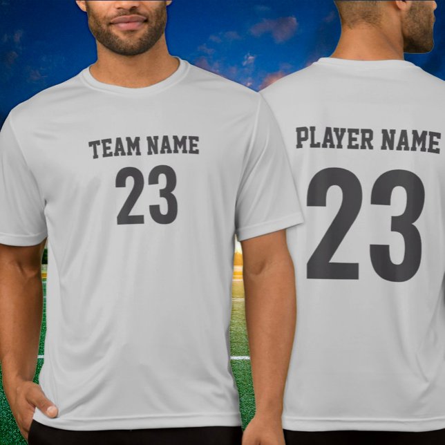 Grå Kol Sportlagströja Nummer T Shirt (Skapare uppladdad)