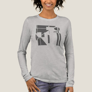 Grå Kolformiga Geometriska Abstrakt MCM-look T Shirt