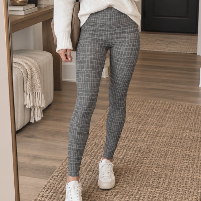 Grå Krokodil Hudstruktur Leggings (Skapare uppladdad)