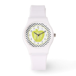 Grå lärare för sparre- och neonApple Monogram Armbandsur