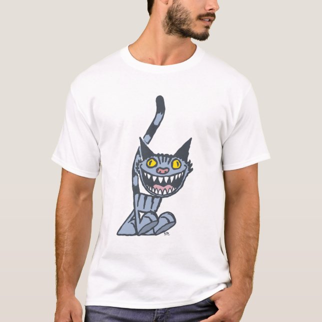 Grå leende kattunge serie t-shirt (Framsida)
