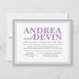 Grå & Lila Bröllopsmottagning ENDAST Inbjudningar