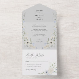 Grå | Löstagbar RSVP | Minimalistisk Bröllop