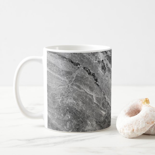 Grå marmor kaffemugg (Med munk)