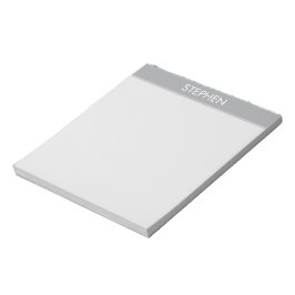 Grå minimalistisk anpassad namn anteckningsblock