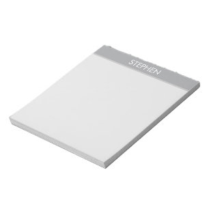 Grå minimalistisk anpassad namn anteckningsblock