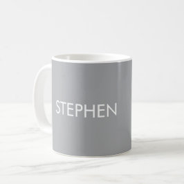 Grå minimalistisk anpassad namn kaffemugg