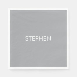 Grå minimalistisk anpassad namn pappersservett