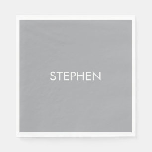 Grå minimalistisk anpassad namn pappersservett