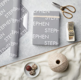 Grå minimalistisk anpassad namn presentpapper