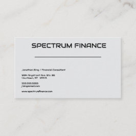Grå minimalistisk finansiell professionell anpassn visitkort