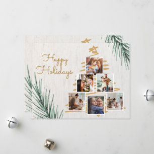 Grå minimalistisk Glad jul fotokollage Julkort