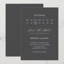 Grå minimalistisk save the date-kalender 