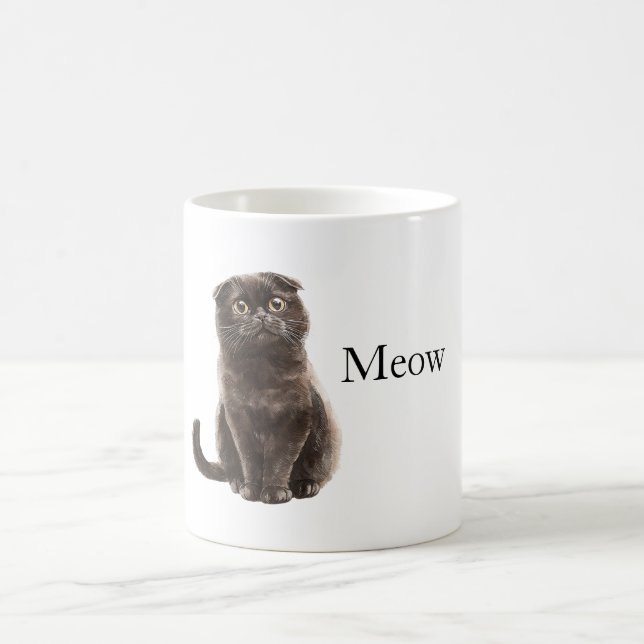 Grå Mjao Katt Kaffemugg (Center)