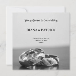 Grå Modern Bröllopsinbjudan Meddelande