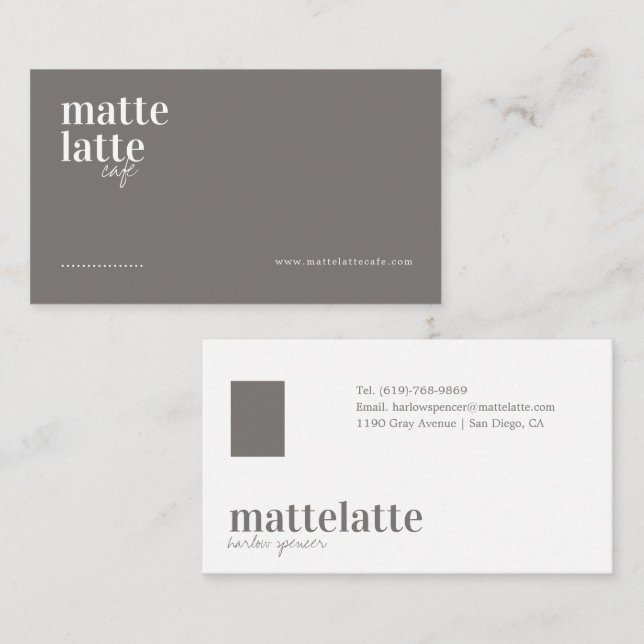 Grå | Modern Elegant Minimalistisk Professionell Visitkort (Fram/baksida)
