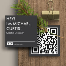 Grå Modern Grafisk Designer QR-kod