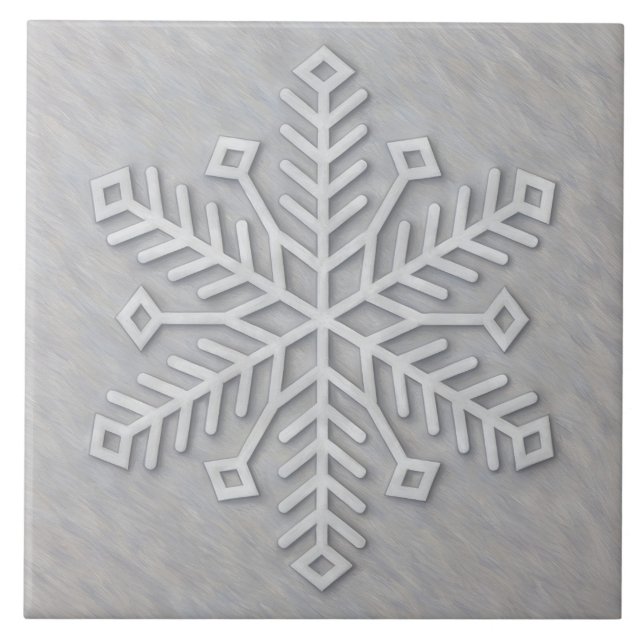 Grå Modern Konst Snöflinga Dekorativ Kakel (Framsidan)