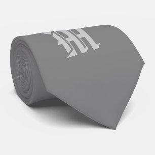 Grå monogrammed tie för klassiker slips