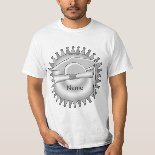 Grå mössa Graderad vimpel t-shirt (Framsida)