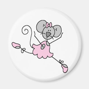 Grå musBallerinamagnet Magnet